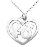Double female heart necklace